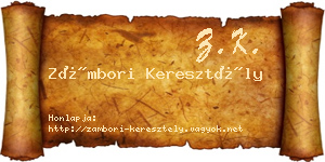 Zámbori Keresztély névjegykártya